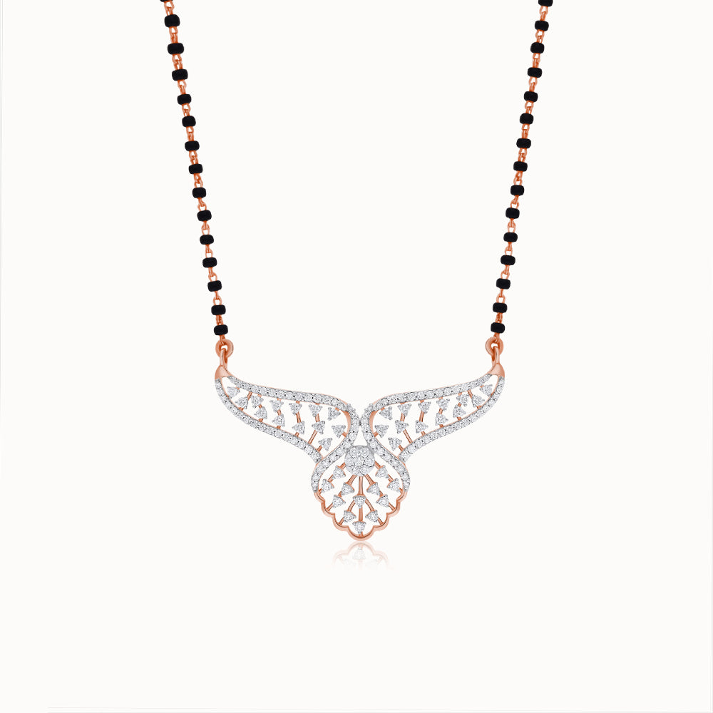 Jhanvi Diamond Double Hook Pendant with Chain