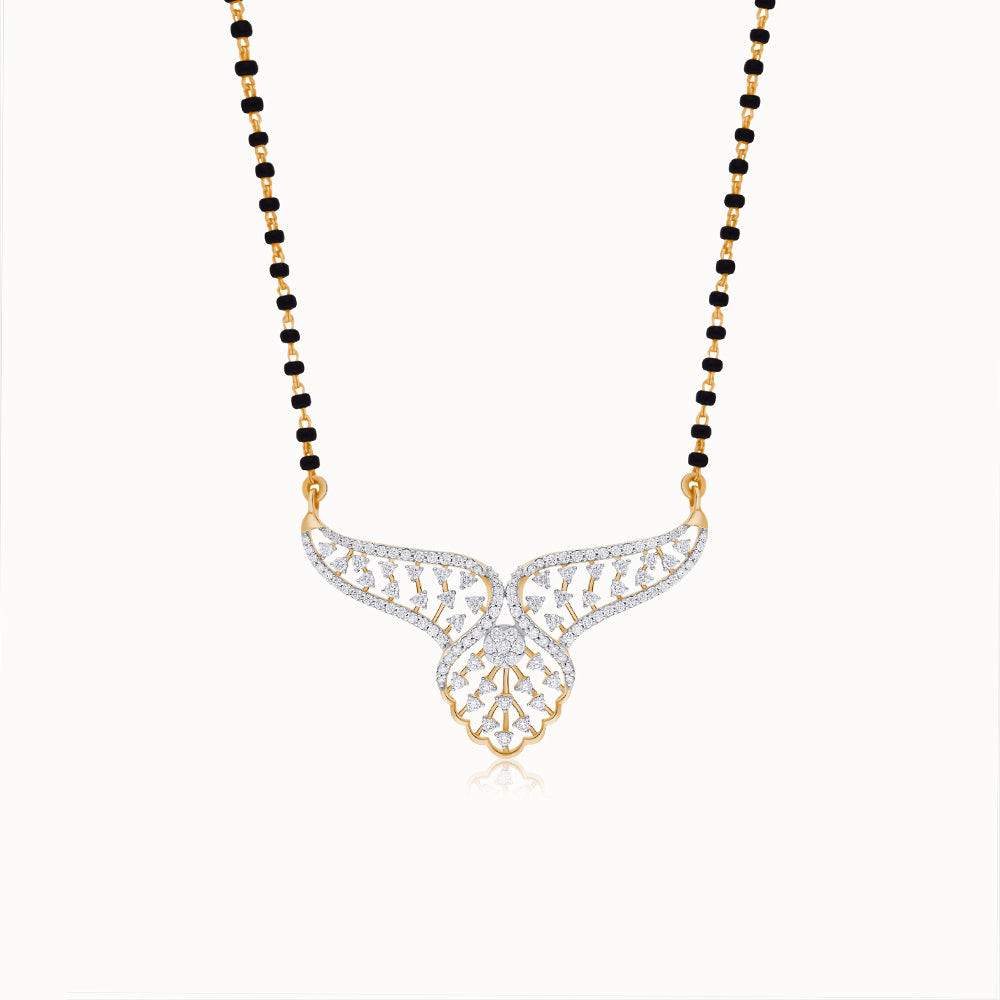 Jhanvi Diamond Double Hook Pendant with Chain