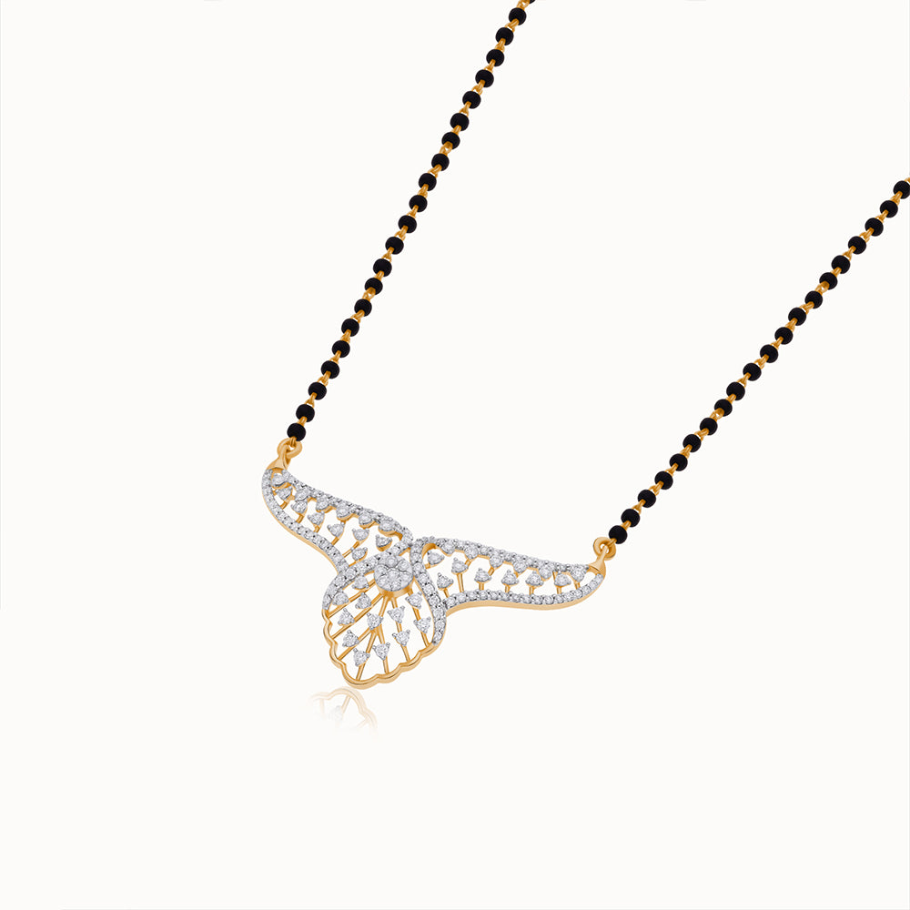 Jhanvi Diamond Double Hook Pendant with Chain